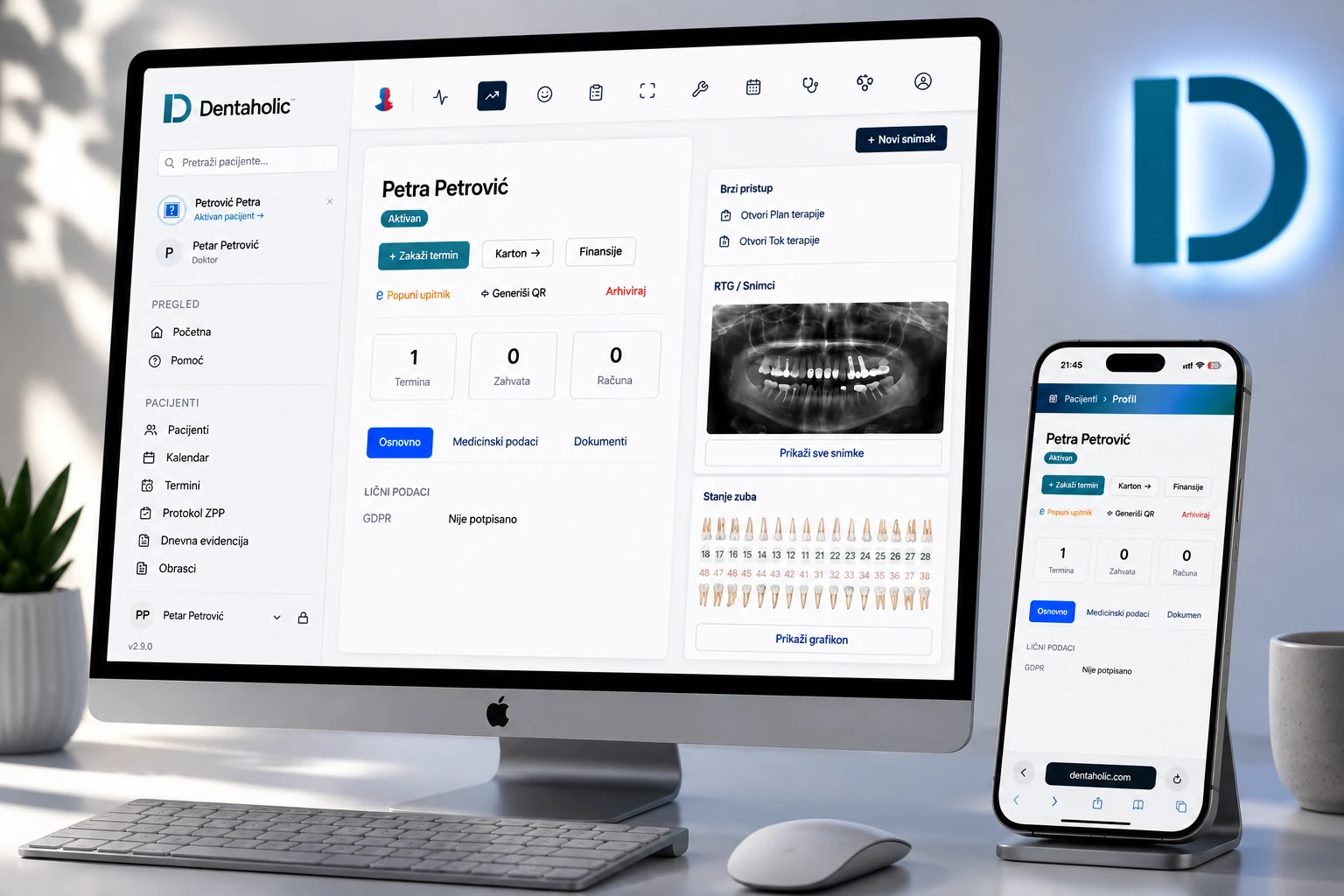 Dentaholic na desktop računaru i telefonu